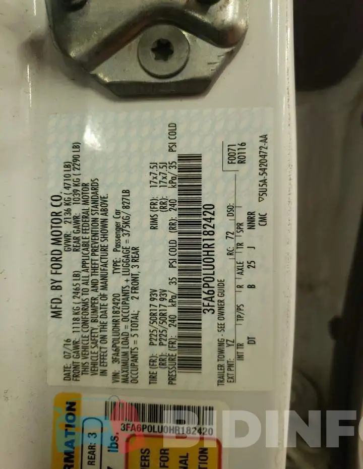 3FA6P0LU0HR182420 Photo# 12