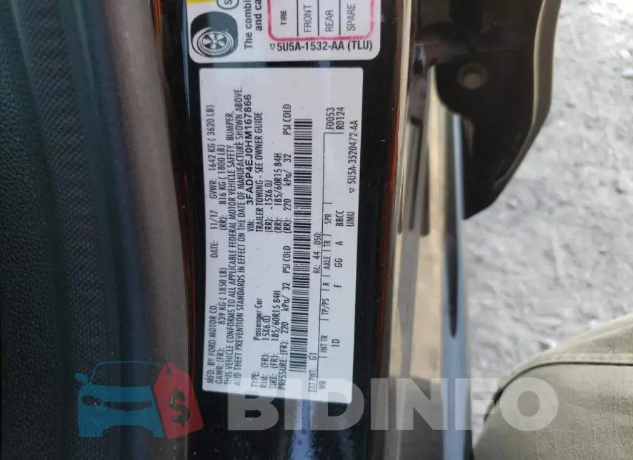 3FADP4EJ0HM167866 Photo# 13