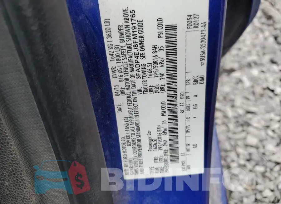 3FADP4EJ8FM191765 Photo# 12