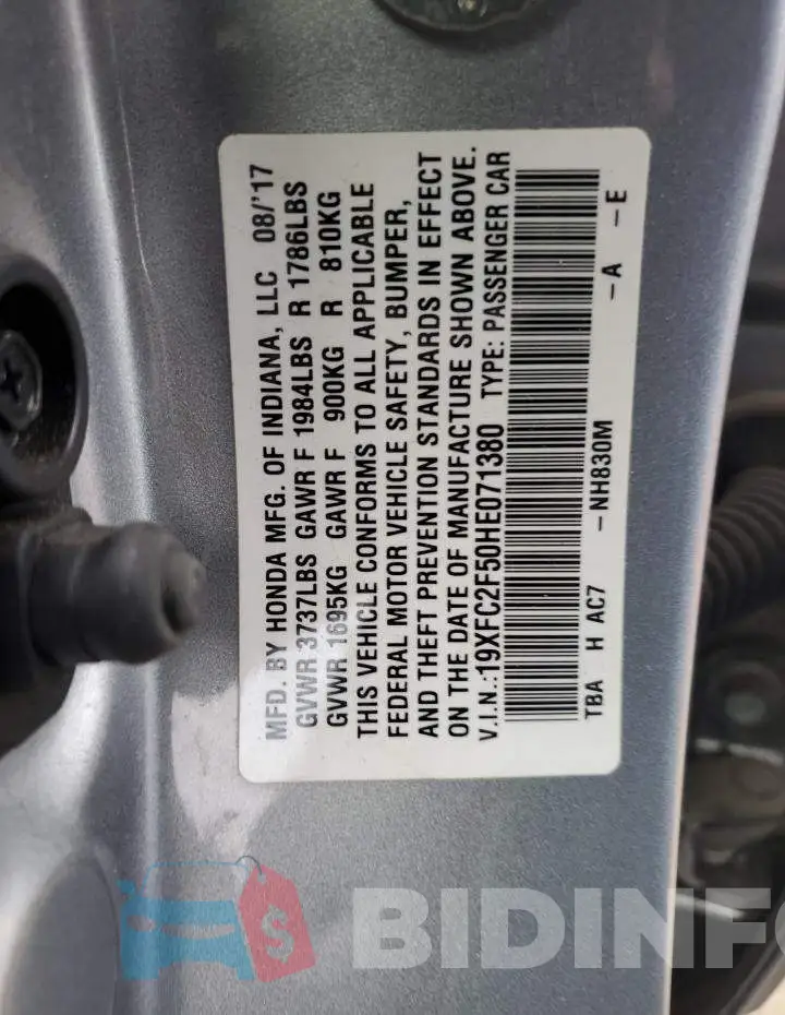 19XFC2F50HE071380 Photo# 12