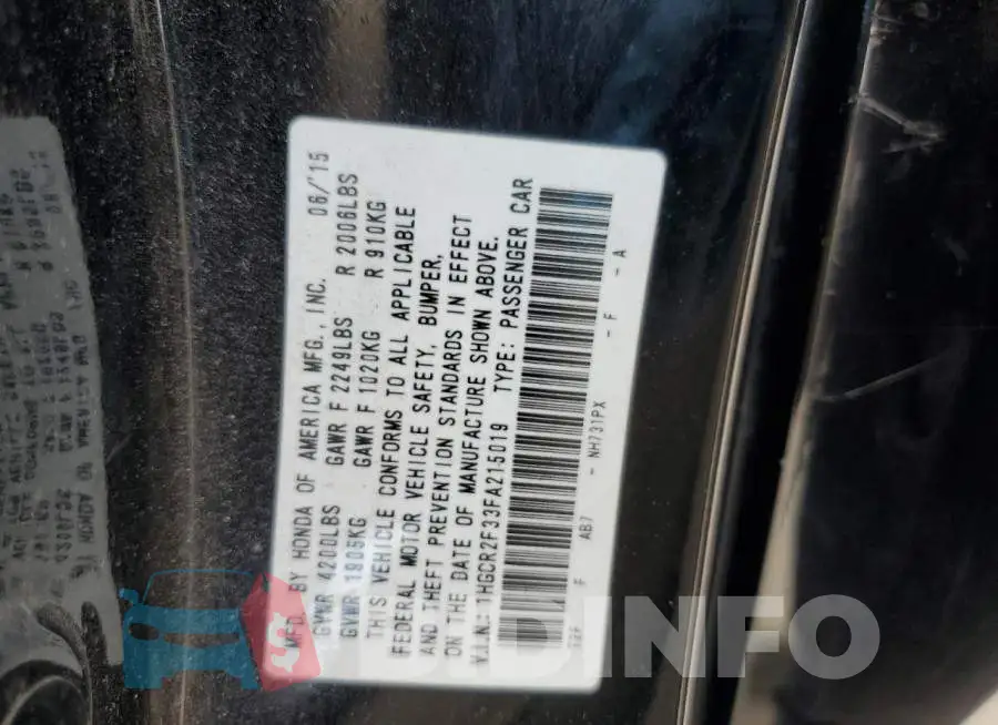 1HGCR2F33FA215019 Photo# 12