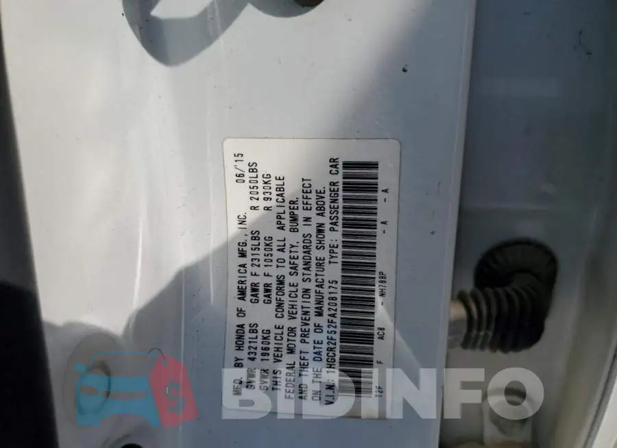 1HGCR2F52FA208175 Photo# 12