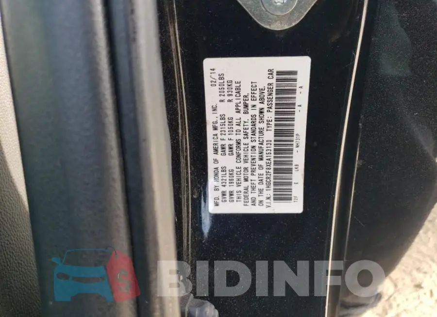 1HGCR2F8XEA153130 Photo# 12
