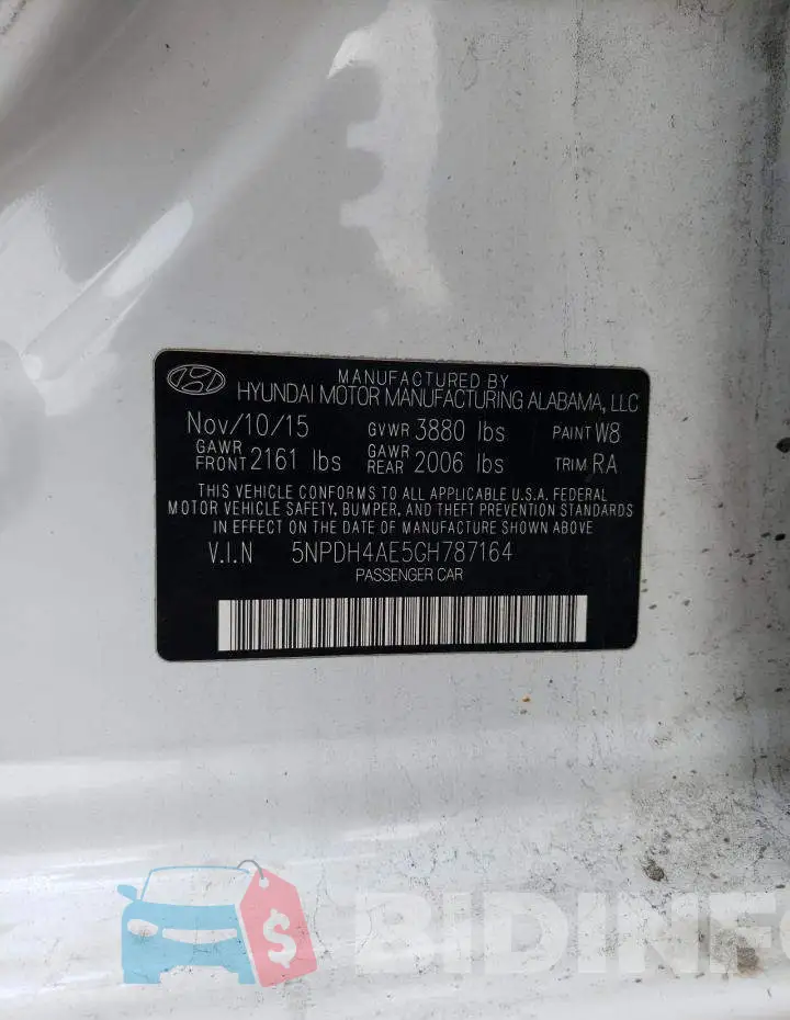 5NPDH4AE5GH787164 Photo# 13