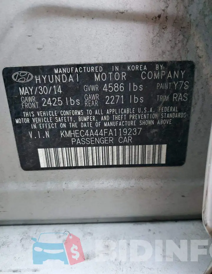 KMHEC4A44FA119237 Photo# 13
