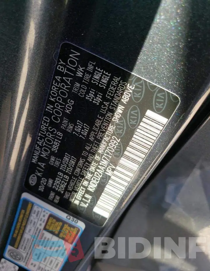 KNDEU2AA1M7170992 Photo# 12