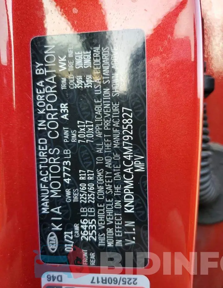 KNDPMCAC4M7925827 Photo# 14