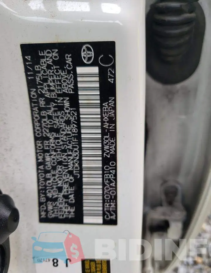 JTDKN3DU1F1897521 Photo# 13