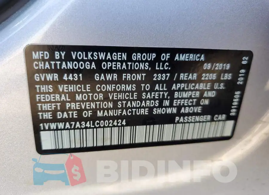 1VWWA7A34LC002424 Photo# 12