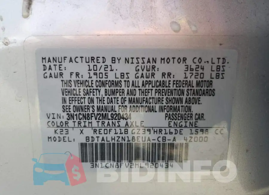 3N1CN8FV2ML920434 Photo# 12