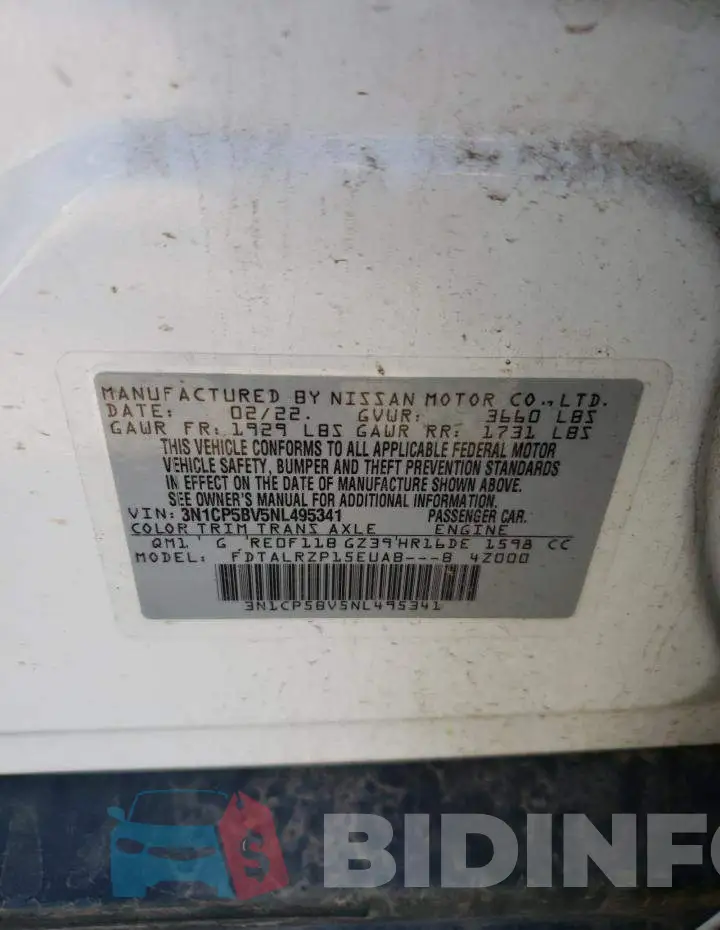 3N1CP5BV5NL495341 Photo# 12