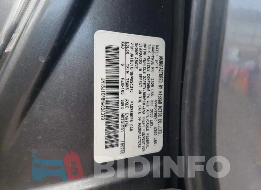 JN1BJ1CP8HW024370 Photo# 13