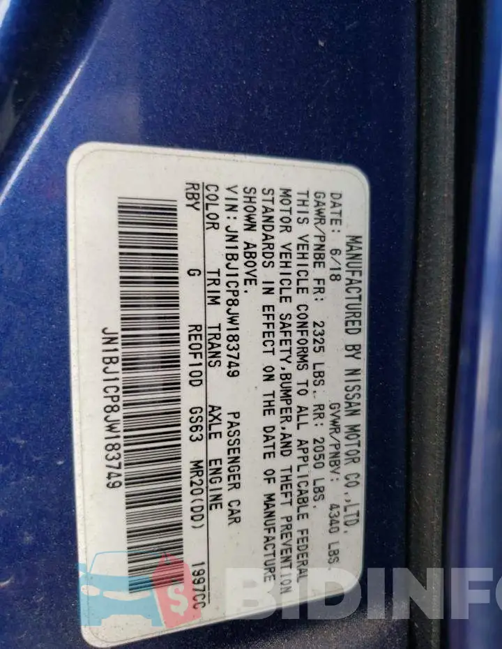 JN1BJ1CP8JW183749 Photo# 13