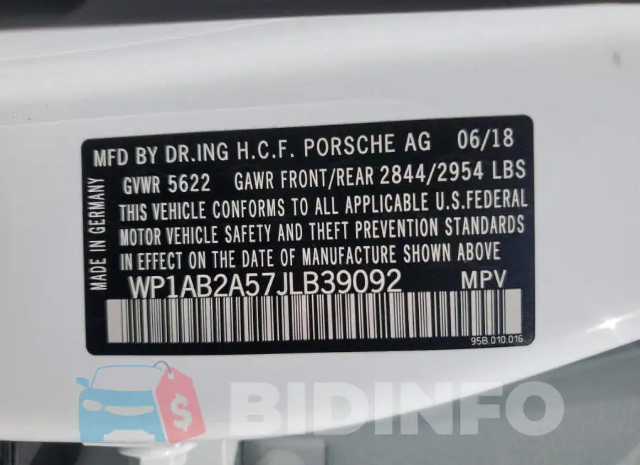WP1AB2A57JLB39092 Photo# 13