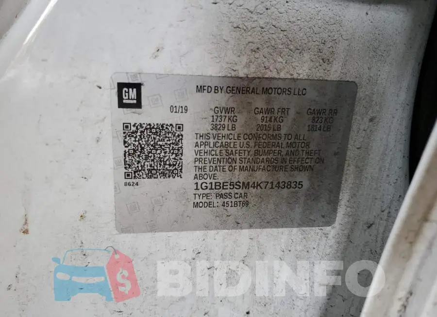 1G1BE5SM4K7143835 Photo# 12
