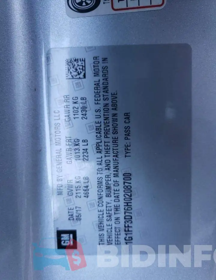 1G1FF3D76H0208700 Photo# 13