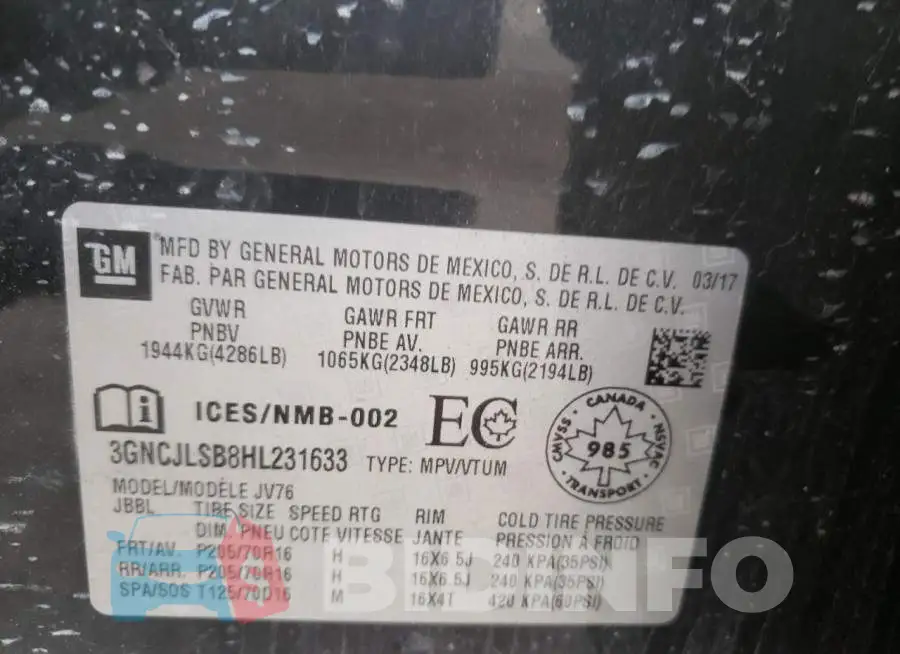 3GNCJLSB8HL231633 Photo# 12