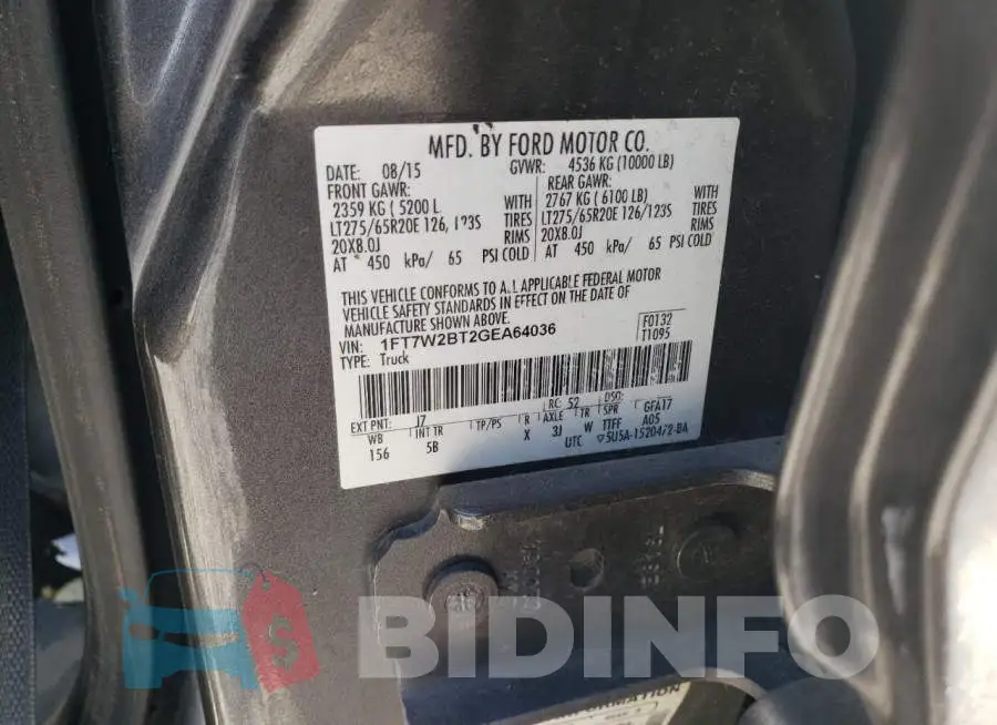 1FT7W2BT2GEA64036 Photo# 12