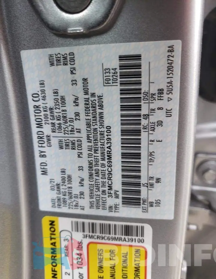 3FMCR9C69MRA39100 Photo# 12