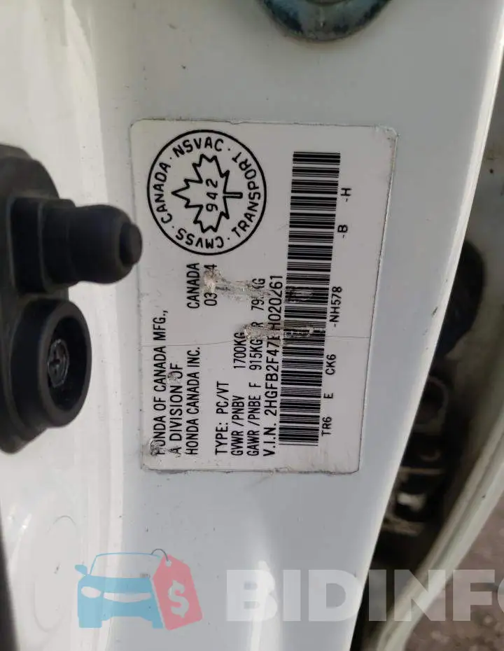 2HGFB2F47EH020261 Photo# 12