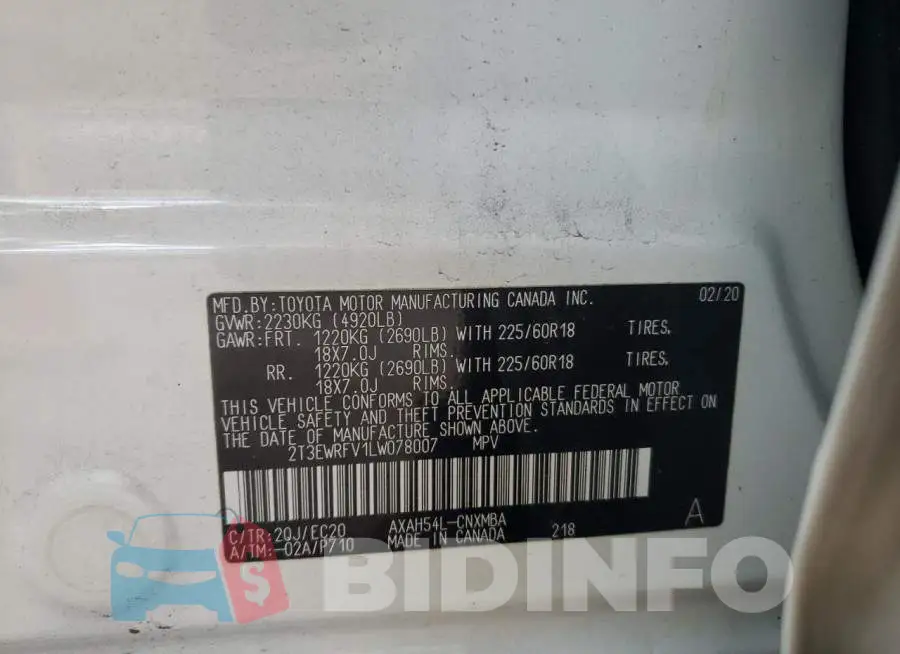 2T3EWRFV1LW078007 Photo# 13
