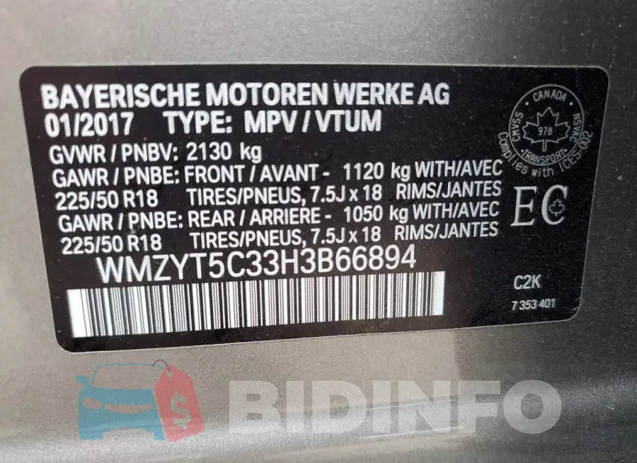 WMZYT5C33H3B66894 Photo# 13