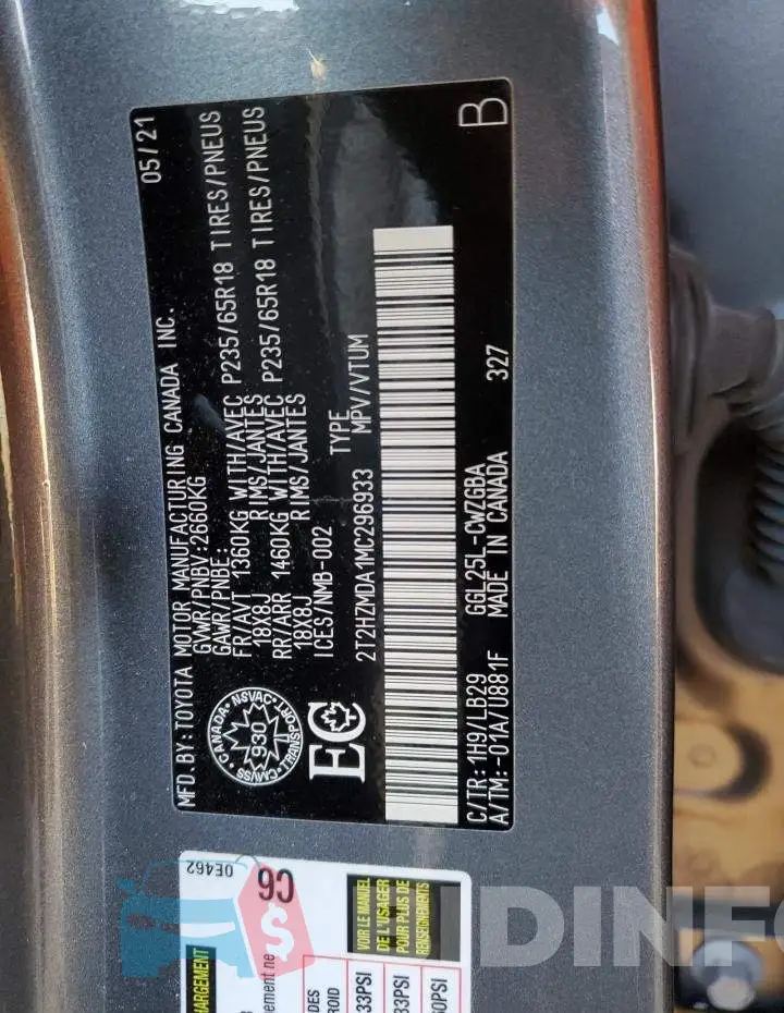 2T2HZMDA1MC296933 Photo# 12