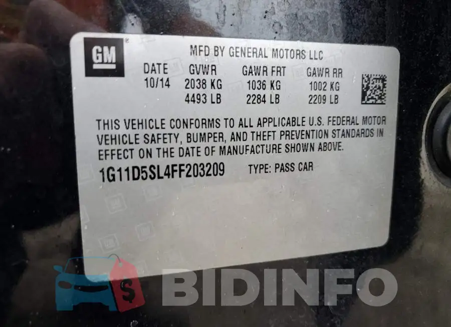 1G11D5SL4FF203209 Photo# 13