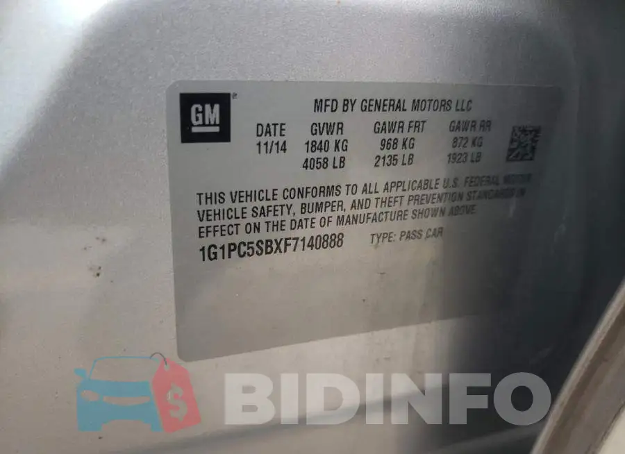 1G1PC5SBXF7140888 Photo# 12