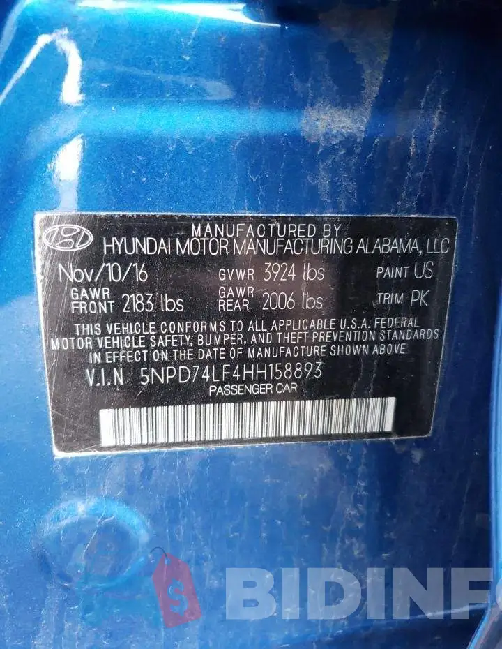 5NPD74LF4HH158893 Photo# 12
