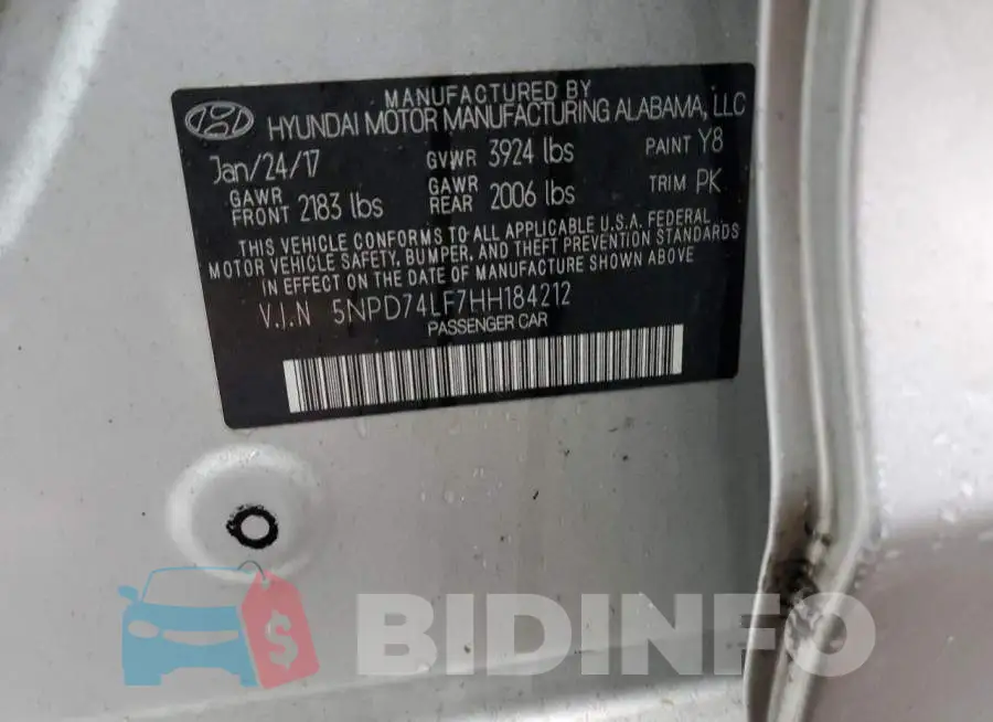 5NPD74LF7HH184212 Photo# 12
