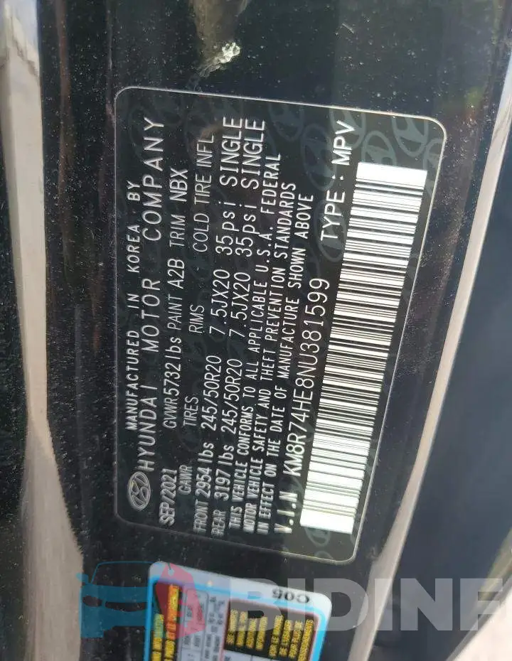 KM8R74HE8NU381599 Photo# 13
