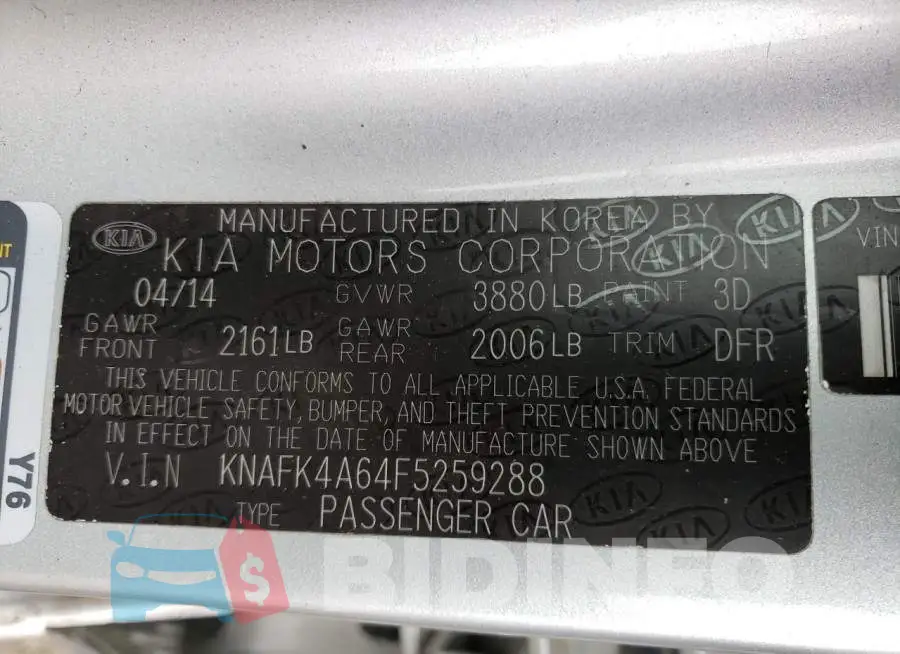 KNAFK4A64F5259288 Photo# 13