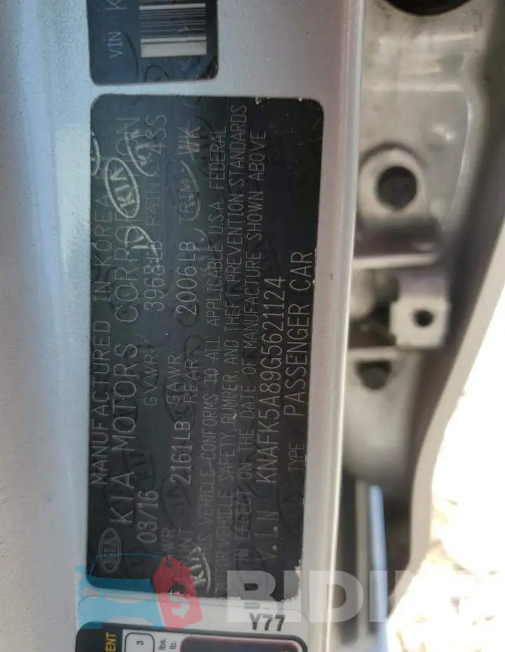 KNAFK5A89G5621124 Photo# 13
