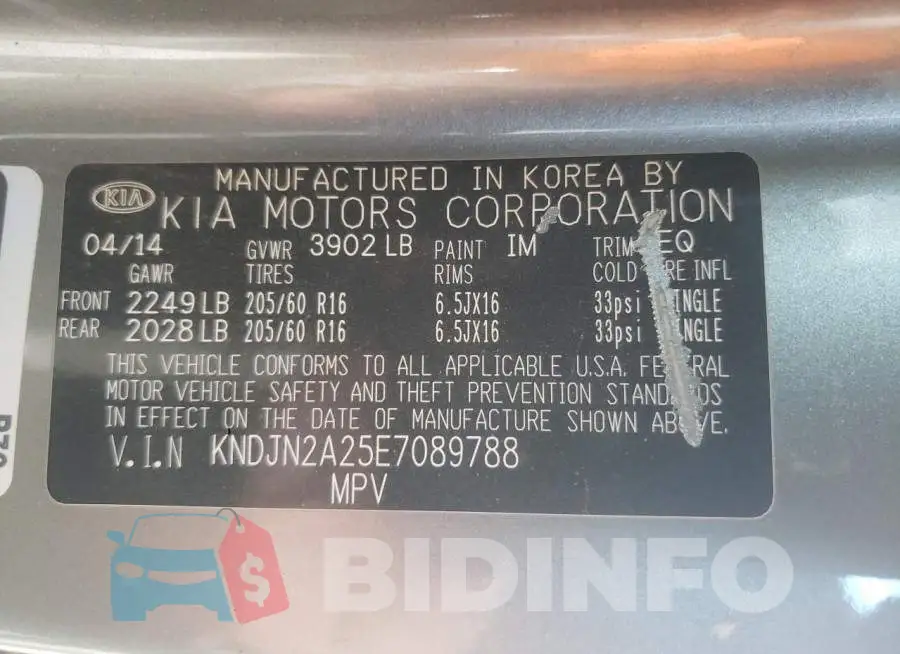 KNDJN2A25E7089788 Photo# 12