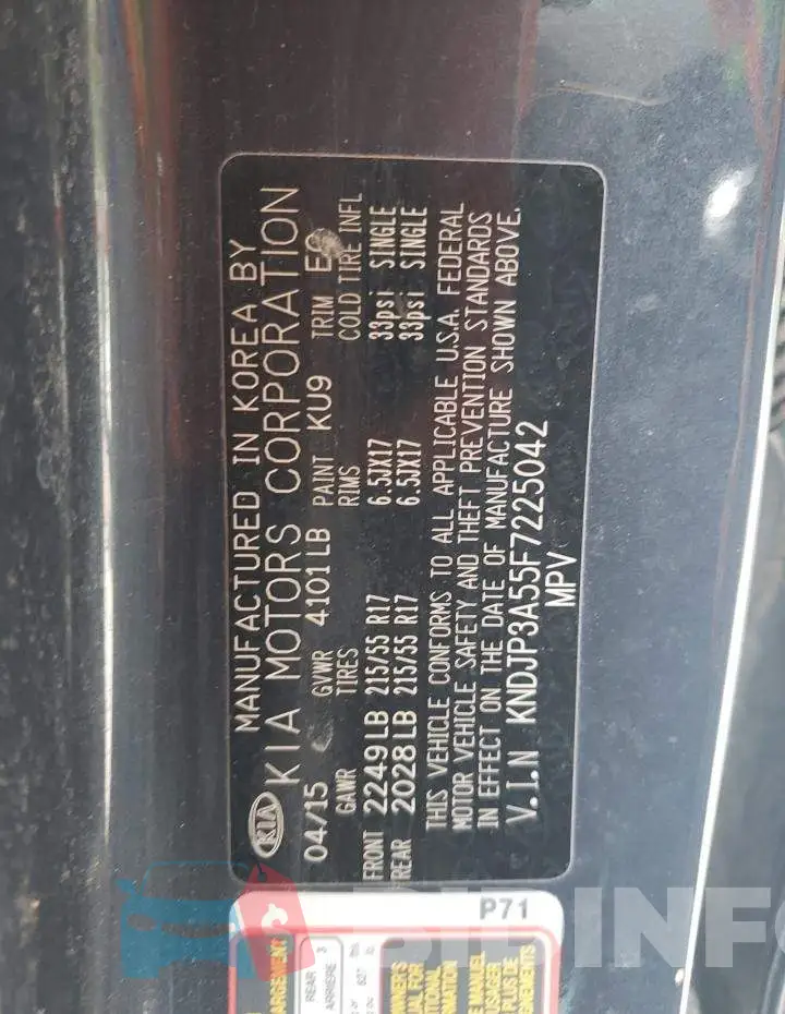 KNDJP3A55F7225042 Photo# 13