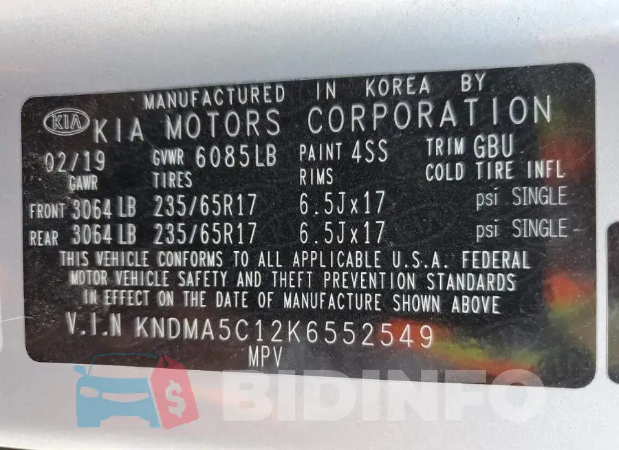 KNDMA5C12K6552549 Photo# 13