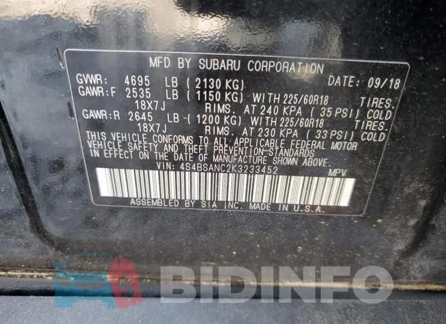 4S4BSANC2K3233452 Photo# 14