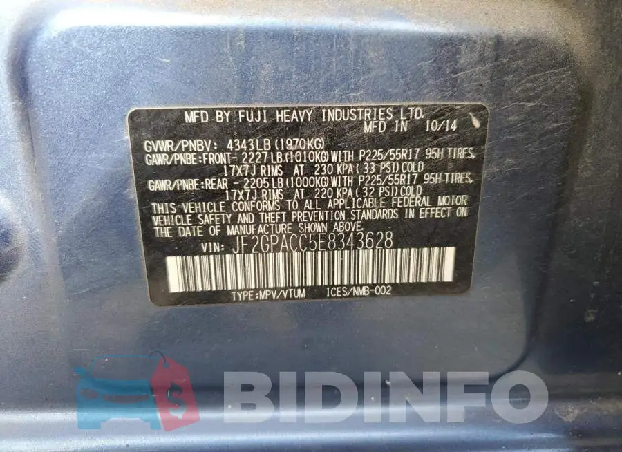 JF2GPACC5E8343628 Photo# 12