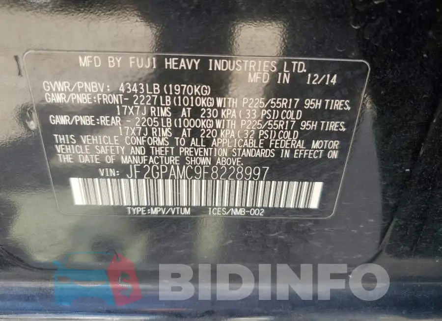 JF2GPAMC9F8228997 Photo# 13