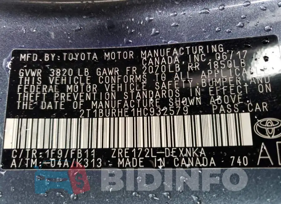 2T1BURHE1HC932579 Photo# 12