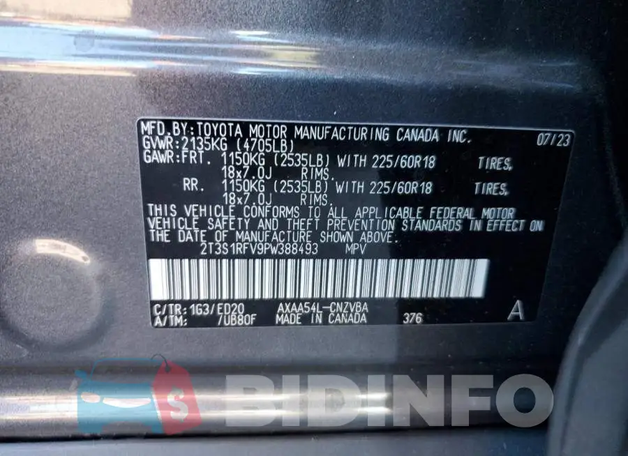 2T3S1RFV9PW388493 Photo# 12