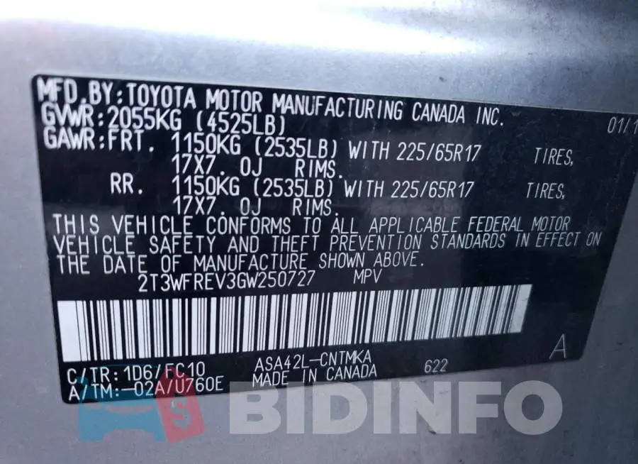 2T3WFREV3GW250727 Photo# 13