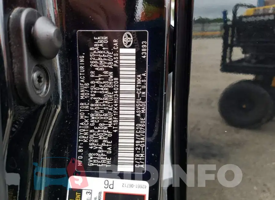 4T1BF1FK4HU340208 Photo# 12