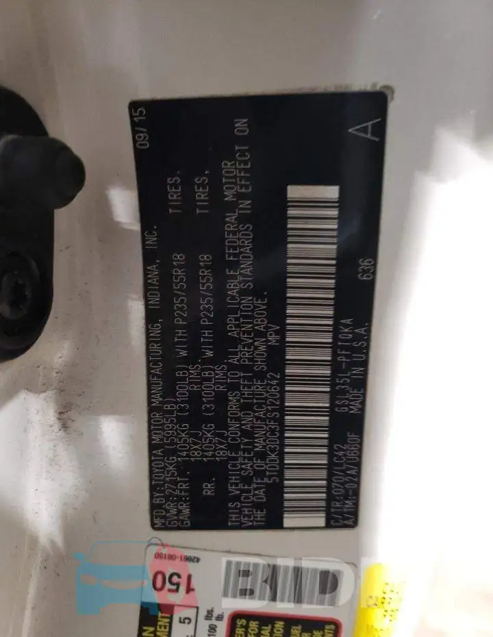 5TDDK3DC3FS120642 Photo# 13