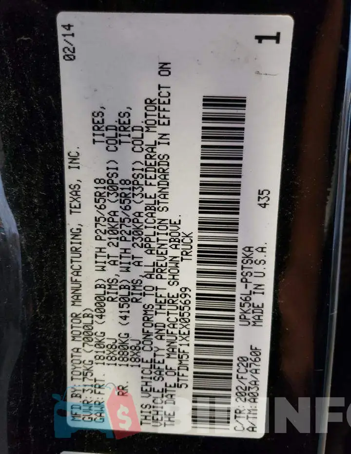 5TFDM5F1XEX055699 Photo# 12