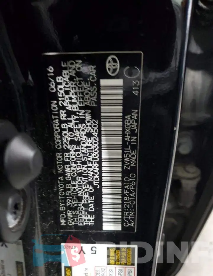 JTDKARFU3G3024502 Photo# 12