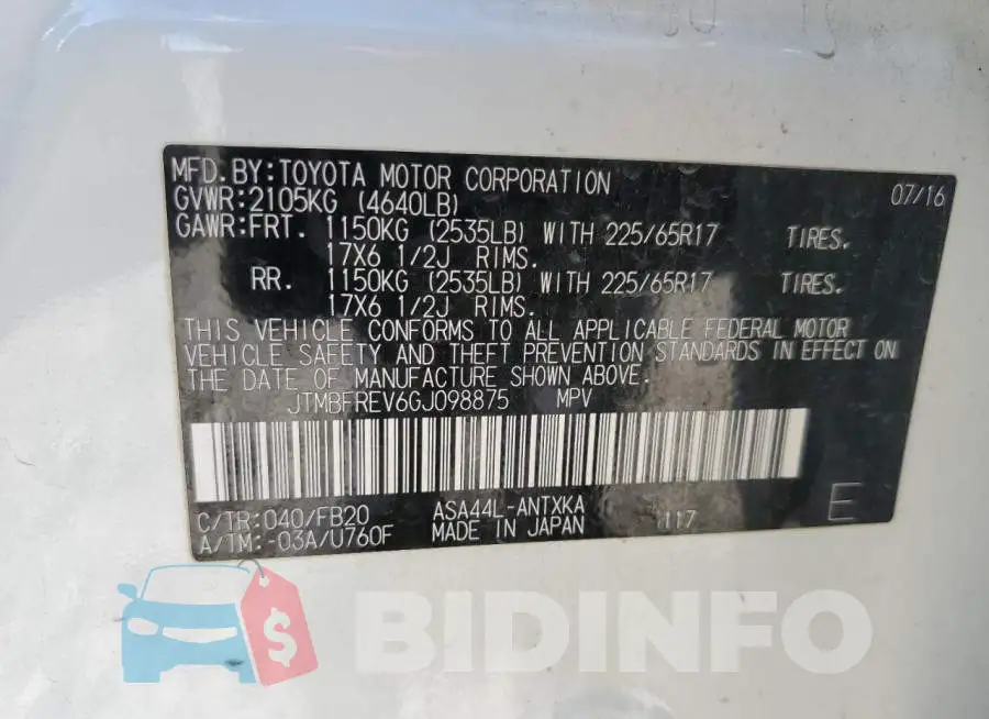 JTMBFREV6GJ098875 Photo# 12