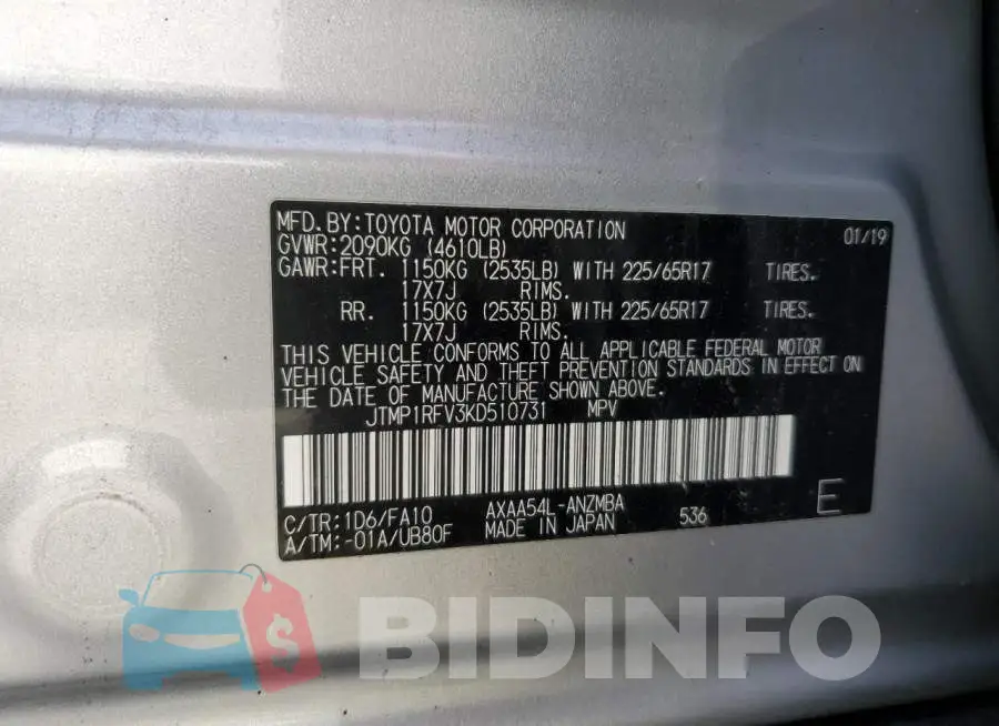 JTMP1RFV3KD510731 Photo# 14