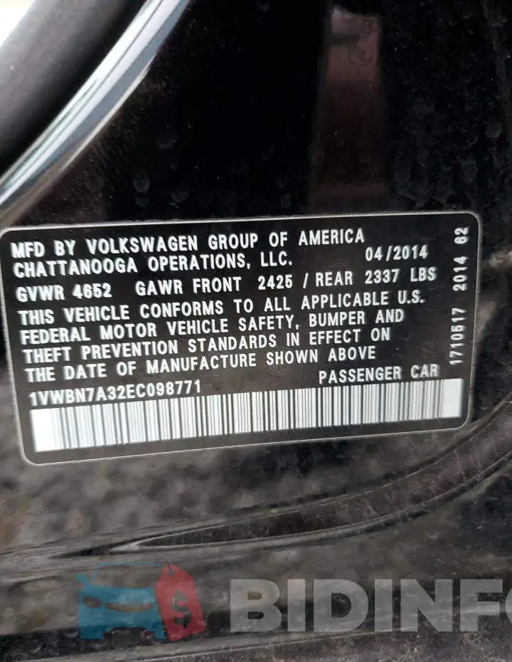 1VWBN7A32EC098771 Photo# 12